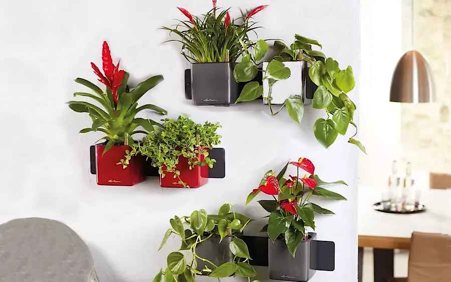 Φυτεμένες Γλάστρες CUBE Glossy Green Wall Home Kit LECHUZA